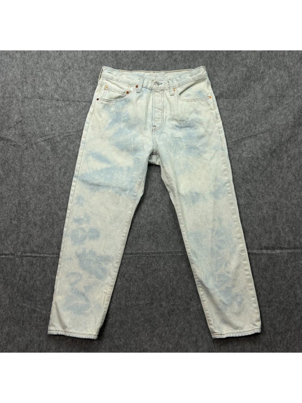Levi's 501 Original Cropped Jeans Women's Size 30 X 26 Button Fly Tie Dye Denim